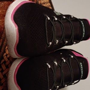 Skechers Womens Summits Perfect Views 149523 Black Running Shoes Sneakers Sz 7